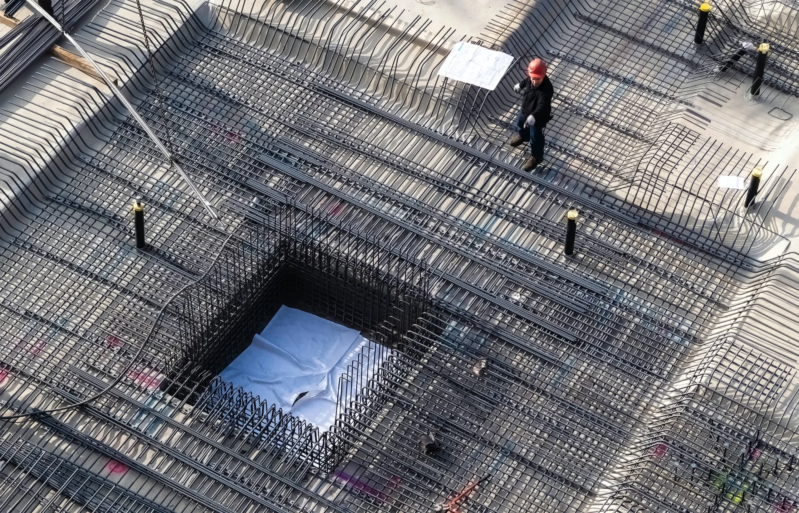 Das Fundament für einen zukünftigen Immobilienbau.